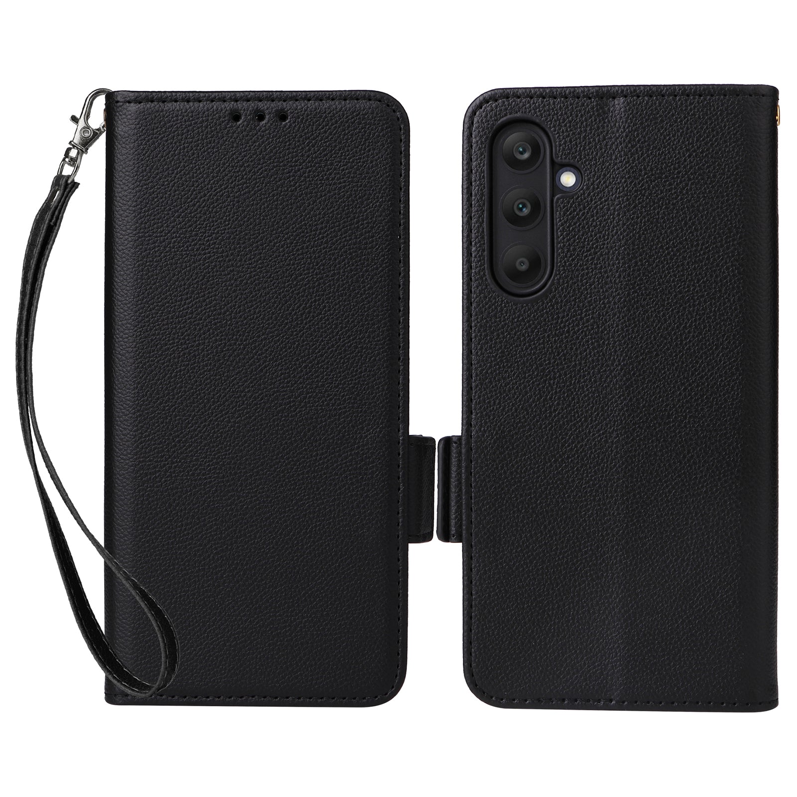 For Samsung Galaxy F15 5G / M15 5G Case Litchi Texture PU Leather Folio Phone Cover with Wrist Strap For Samsung Galaxy F15 5G / M15 5G Case Litchi Texture PU Leather Folio Phone Cover with Wrist Strap